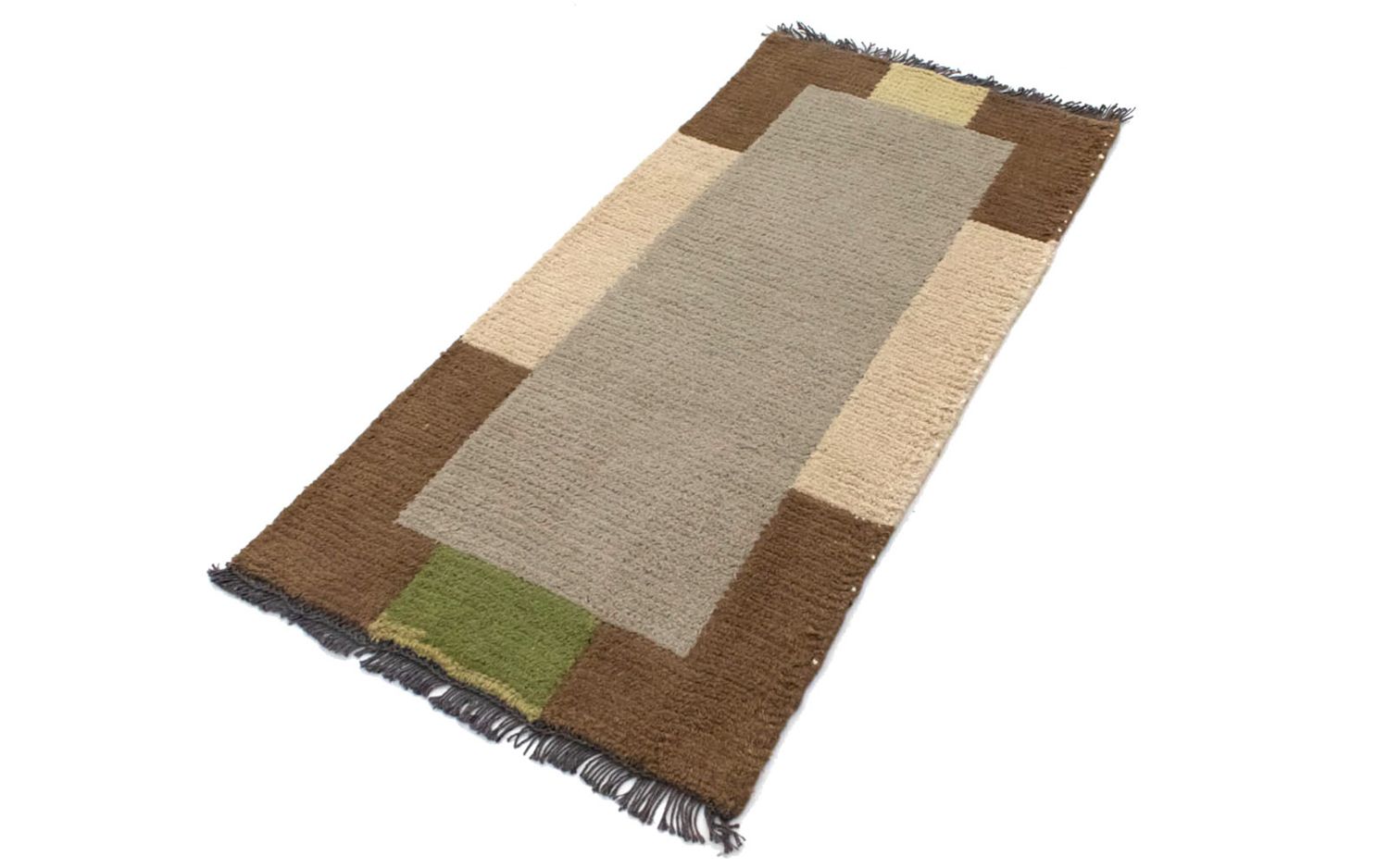 Nepal Teppich 140 x 70 cm - grau