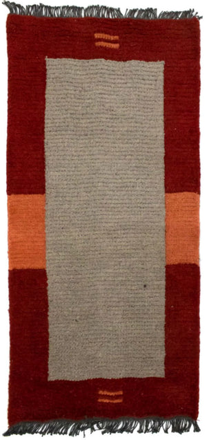 Nepal Teppich 140 x 70 cm - grau