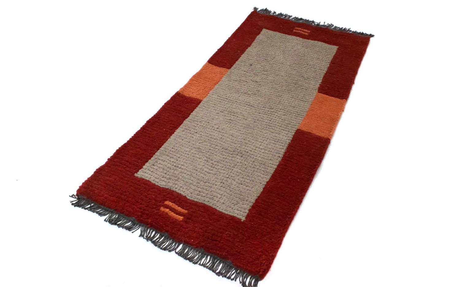 Nepal Teppich 140 x 70 cm - grau