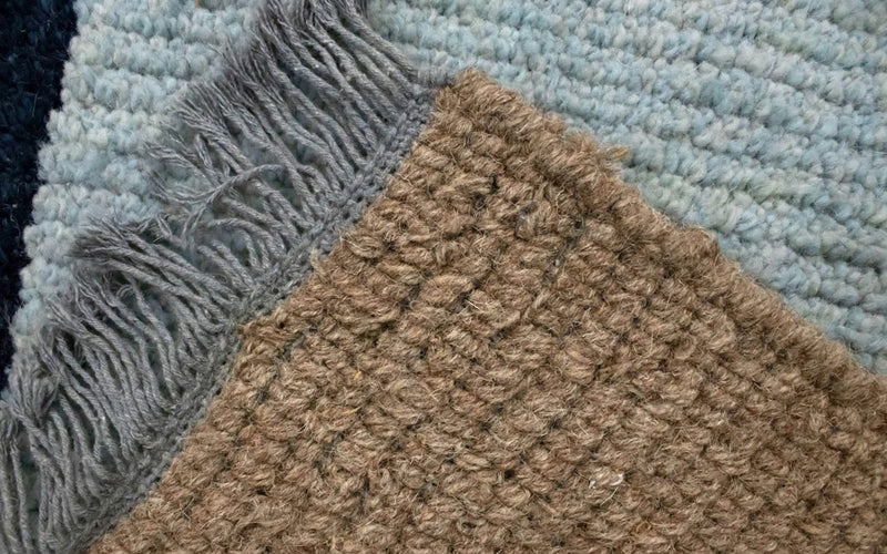 Nepal Teppich 140 x 70 cm - blau