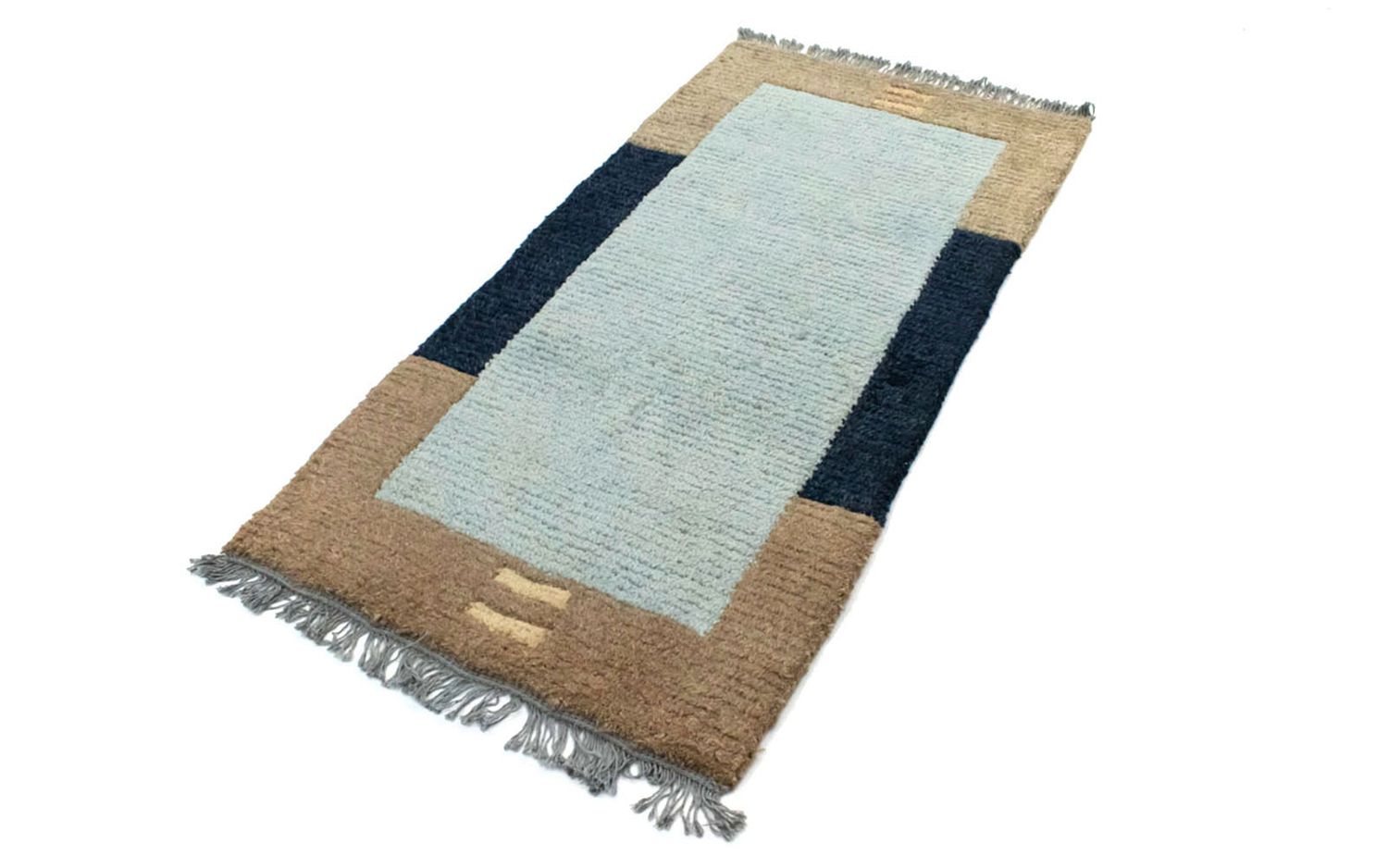 Nepal Teppich 140 x 70 cm - blau