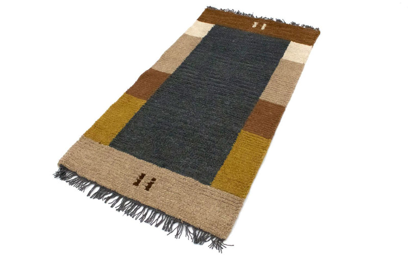 Nepal Teppich 140 x 70 cm - grau