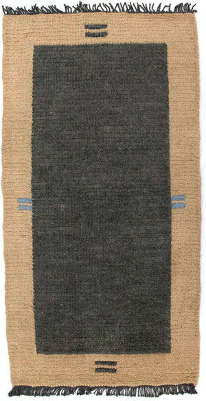 Nepal Teppich 140 x 70 cm - grau