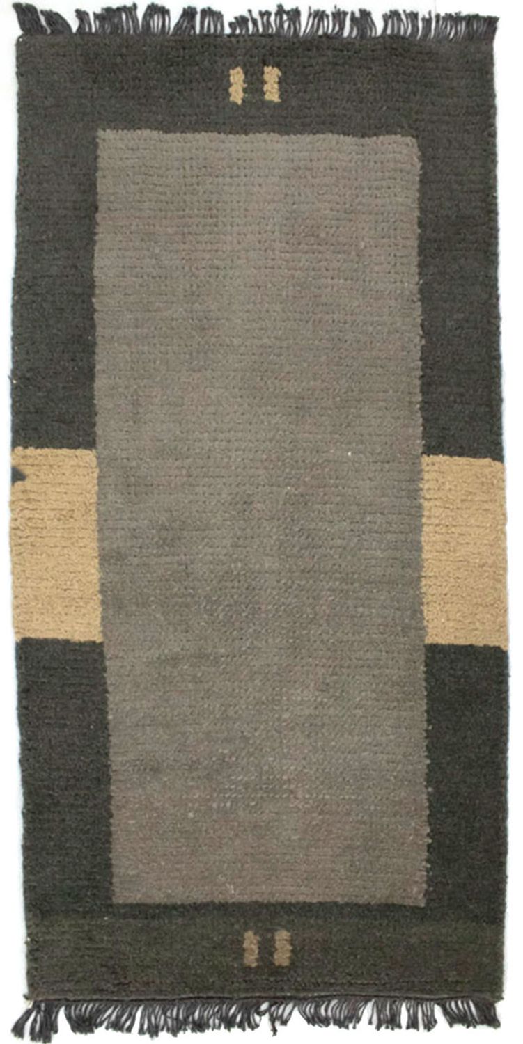 Nepal Teppich 140 x 70 cm - grau