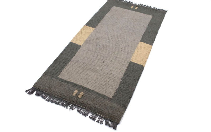 Nepal Teppich 140 x 70 cm - grau
