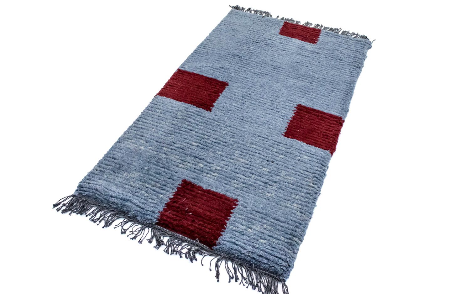 Nepal Teppich 140 x 70 cm - hellblau