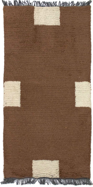 Nepal Teppich 140 x 70 cm - braun
