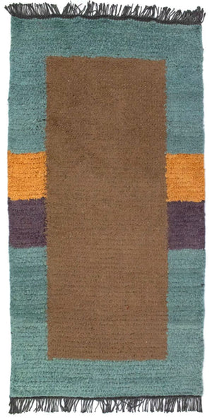 Nepal Teppich 140 x 70 cm - braun