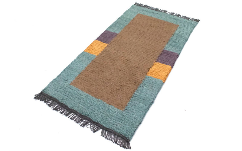 Nepal Teppich 140 x 70 cm - braun