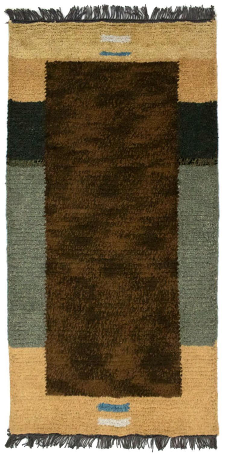 Nepal Teppich 140 x 70 cm - braun