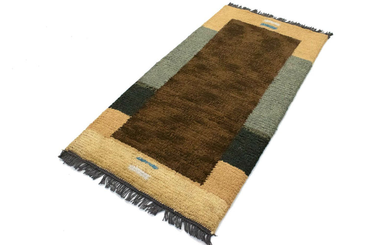 Nepal Teppich 140 x 70 cm - braun