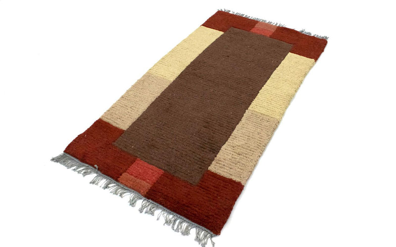 Nepal Teppich 140 x 70 cm - braun