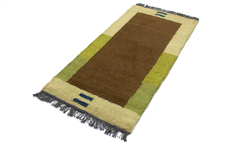 Nepal Teppich 140 x 70 cm - braun