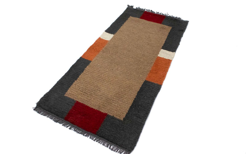 Nepal Teppich 140 x 70 cm - braun