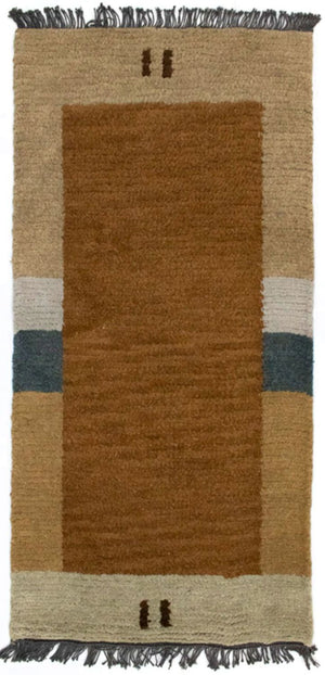 Nepal Teppich 140 x 70 cm - braun