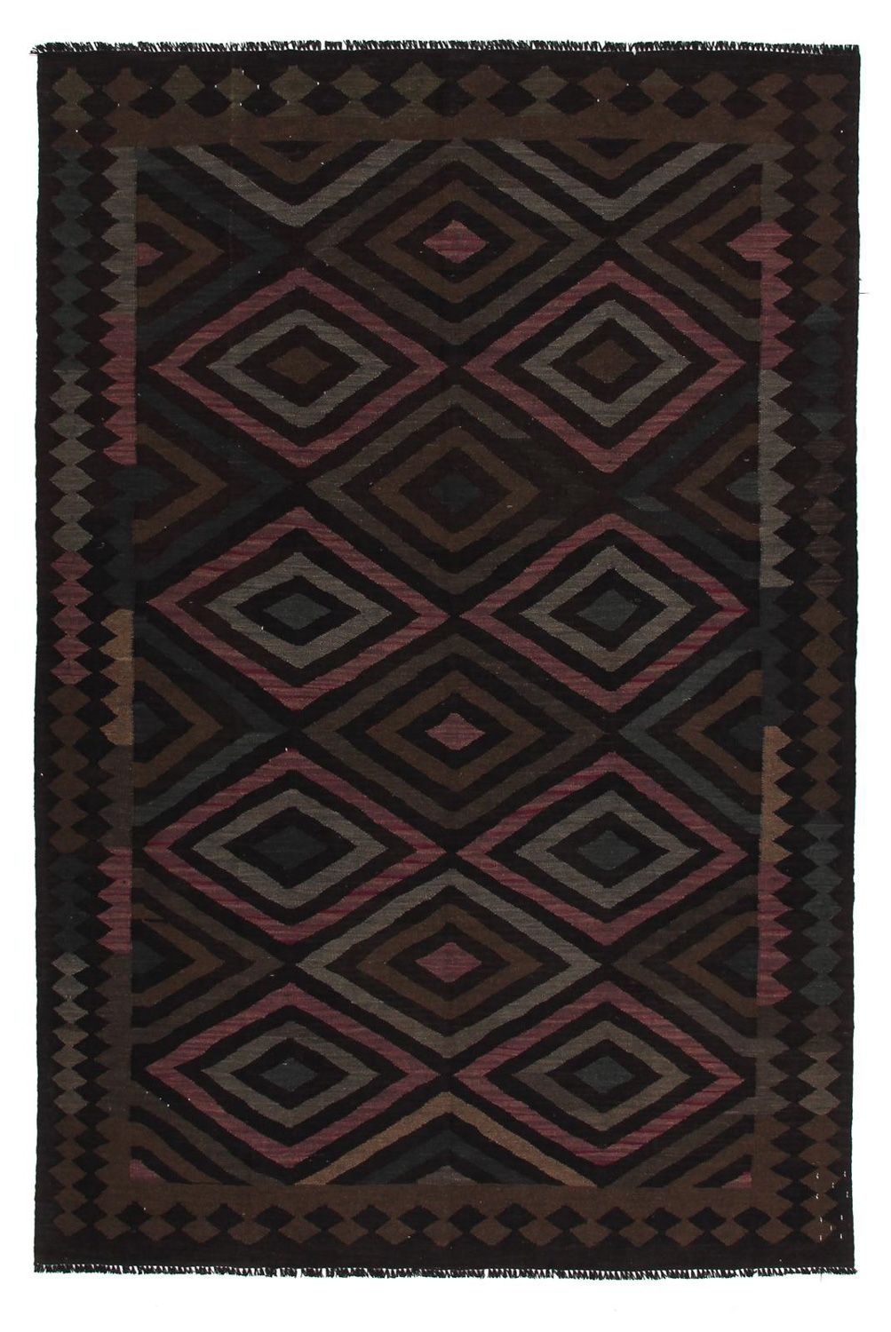 Kelim Teppich - Splash 240 x 166 cm - schwarz