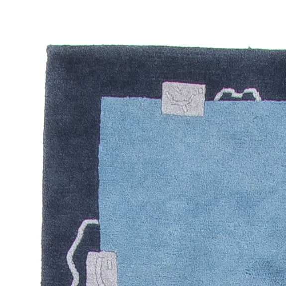 Läufer Nepal - 337 x 73 cm - blau