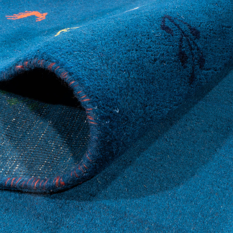 Gabbeh Teppich - Indus - 395 x 313 cm - blau
