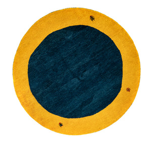 Gabbeh Teppich - Indus rund  - 193 x 193 cm - blau