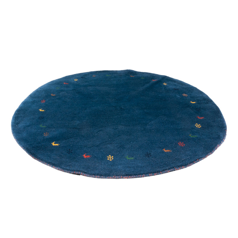 Gabbeh Teppich - Indus rund  - 194 x 194 cm - blau