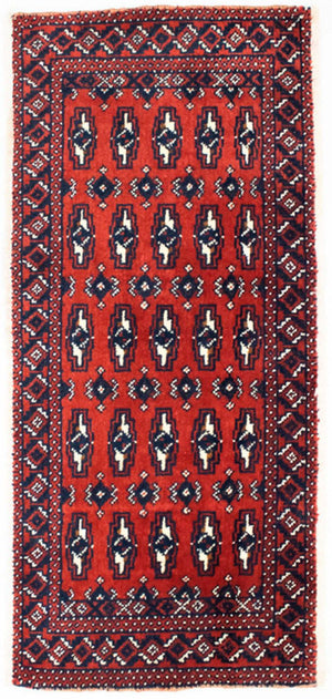 Turkaman Teppich 100 x 50 cm - rot