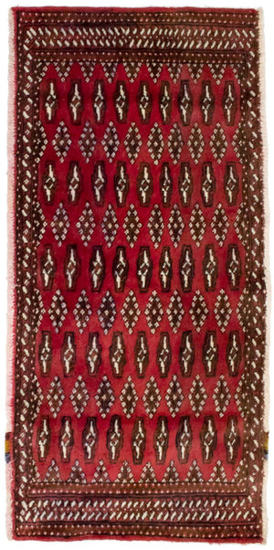 Turkaman Teppich 130 x 60 cm - rot