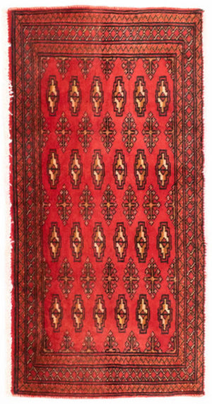 Turkaman Teppich 100 x 50 cm - rot