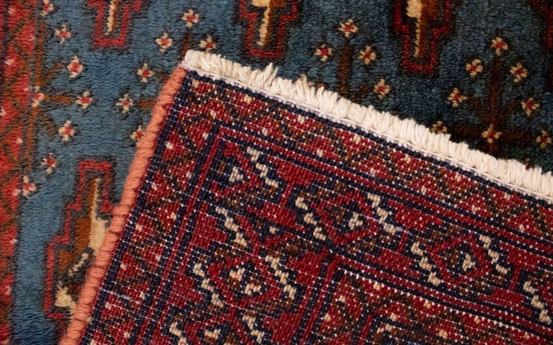 Turkaman Teppich 130 x 60 cm - blau
