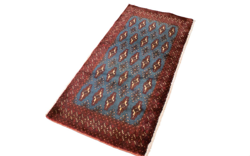 Turkaman Teppich 130 x 60 cm - blau