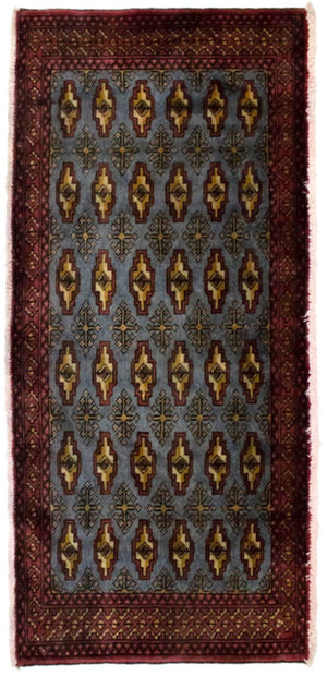 Turkaman Teppich 130 x 60 cm - blau