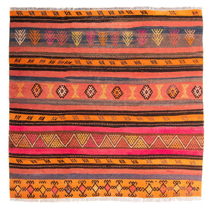 Kelim Teppich - Old 150 x 135 cm - mehrfarbig