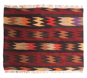 Kelim Teppich - Old 95 x 75 cm - mehrfarbig