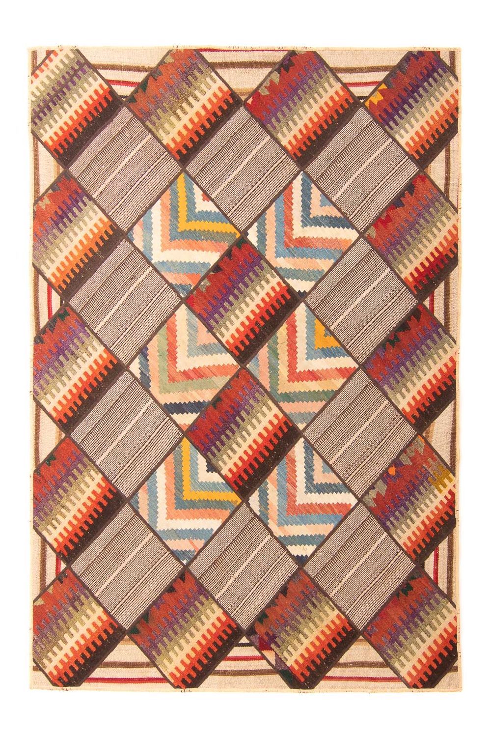Patchwork Teppich 200 x 150 cm - mehrfarbig
