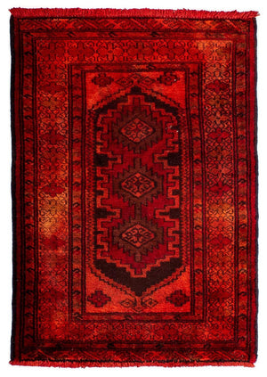 Orientteppich 103 x 70 cm - dunkelrot