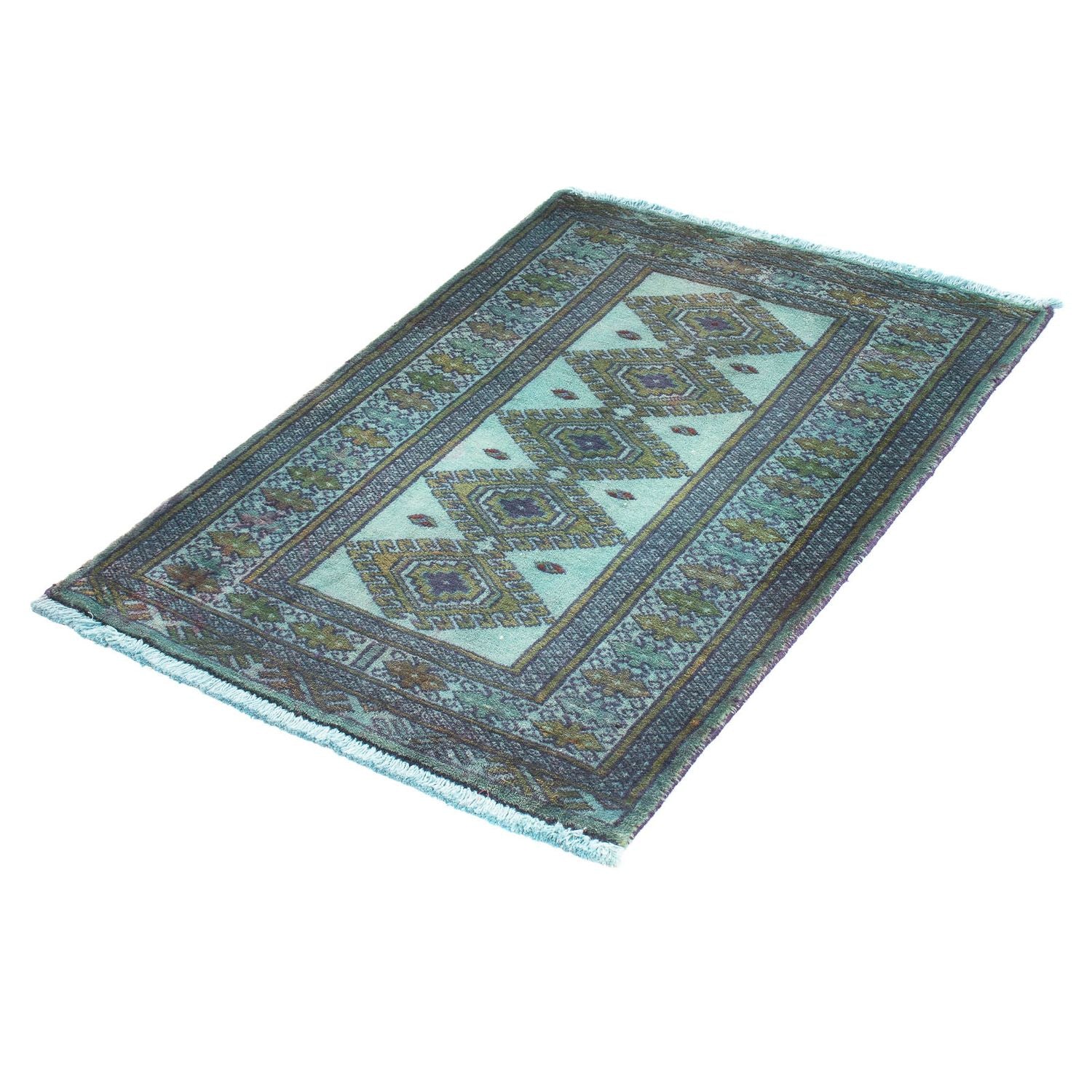 Orientteppich 92 x 64 cm - hellblau