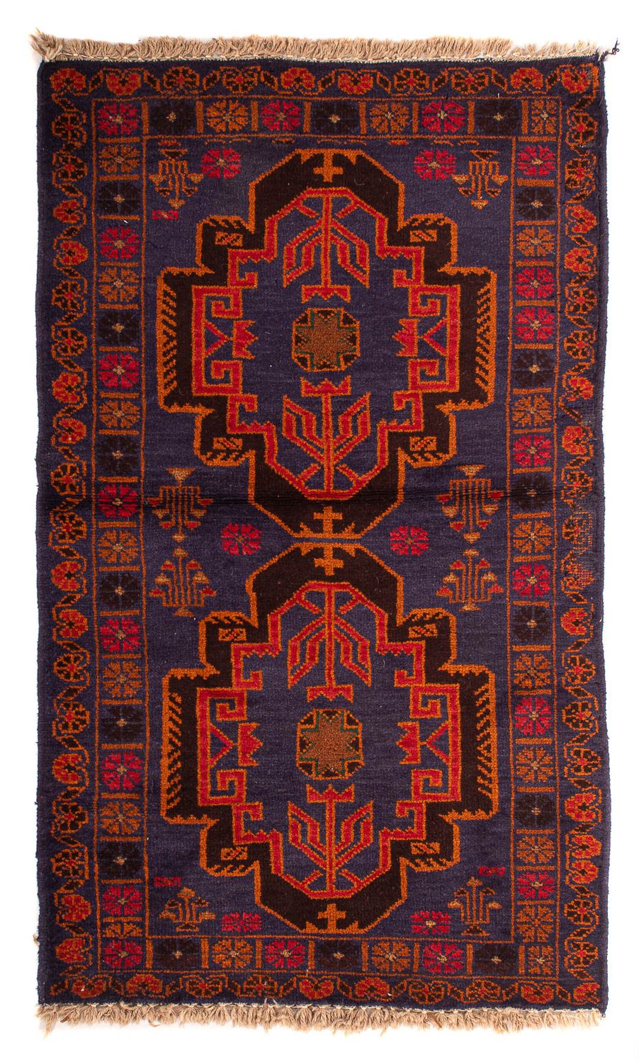 Belutsch Teppich 133 x 76 cm - dunkelblau