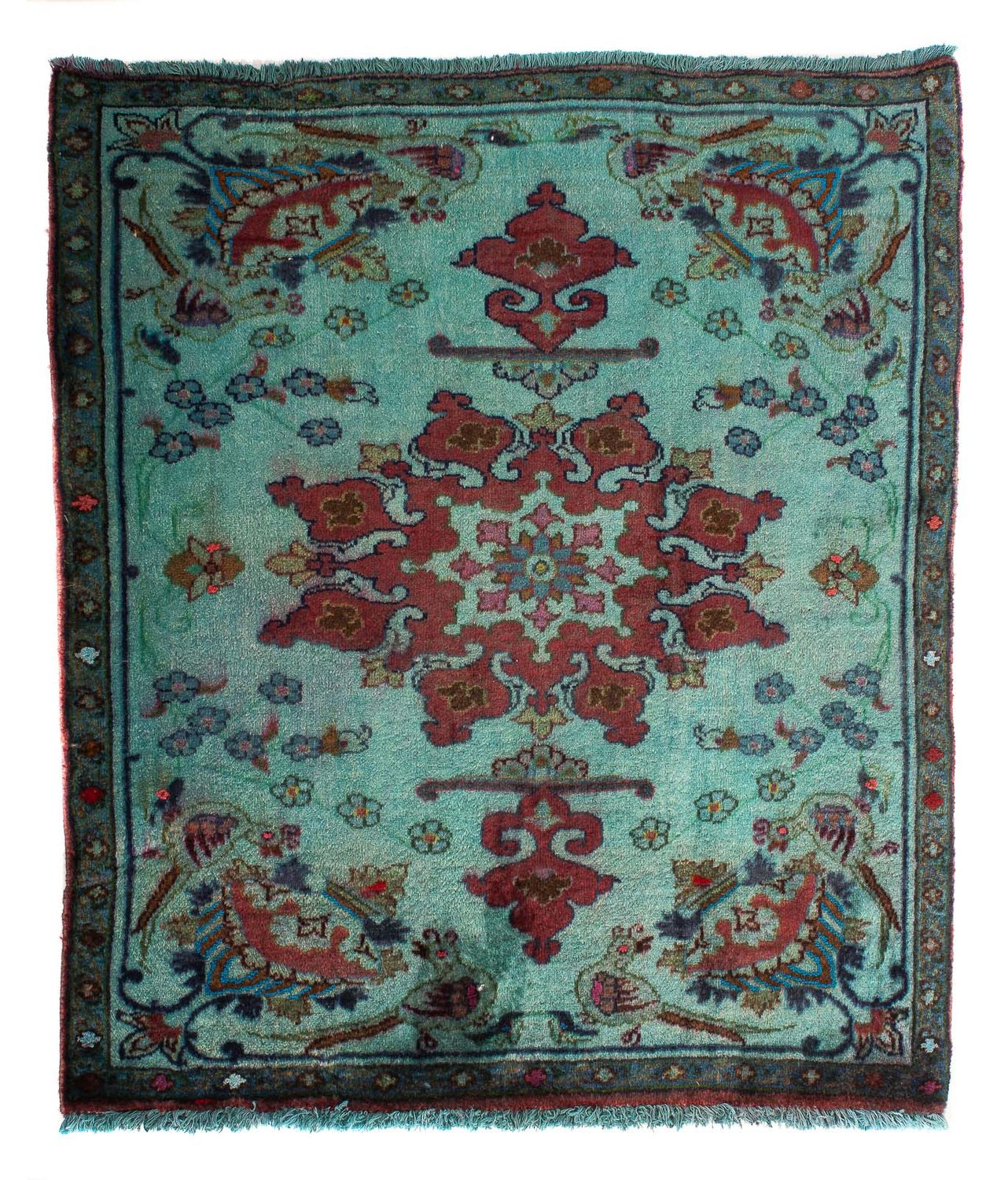 Orientteppich 105 x 104 cm - hellblau