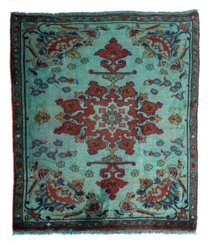 Orientteppich 105 x 104 cm - hellblau