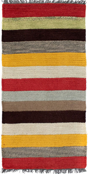 Nepal Teppich 140 x 70 cm - mehrfarbig