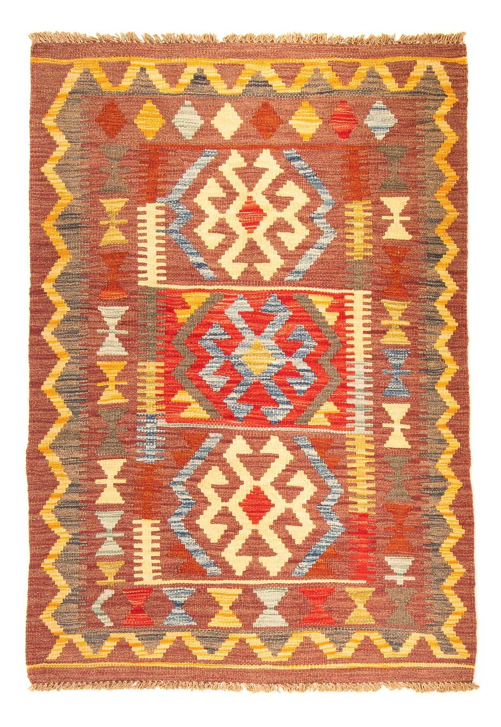 Kelim Teppich - Splash 125 x 86 cm - braun