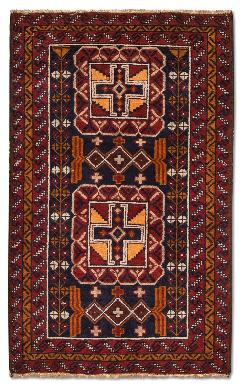 Belutsch Teppich 126 x 77 cm - mehrfarbig