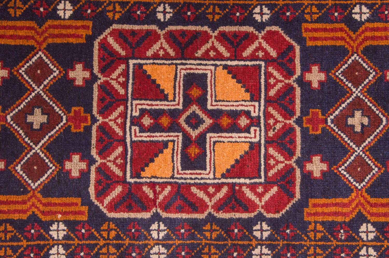 Belutsch Teppich 126 x 77 cm - mehrfarbig