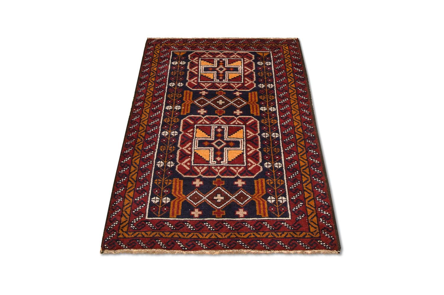 Belutsch Teppich 126 x 77 cm - mehrfarbig