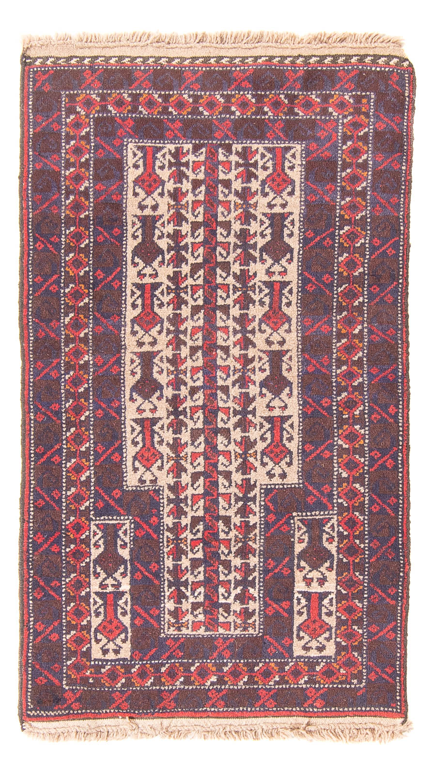 Belutsch Teppich - Gebetsteppich - 113 x 62 cm - beige