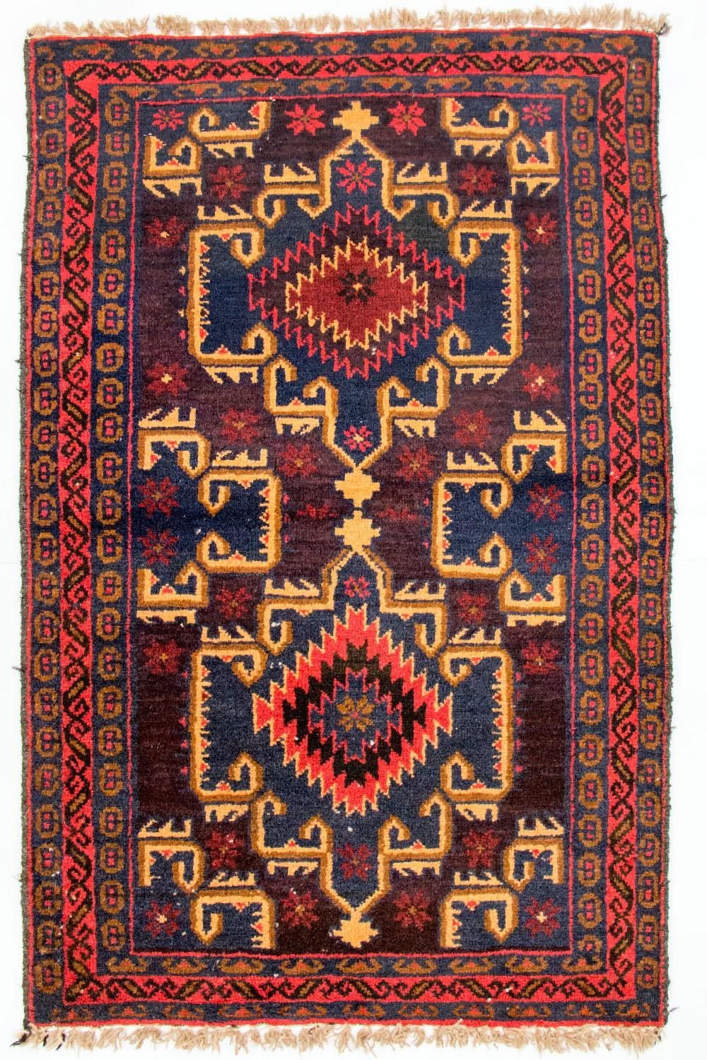 Belutsch Teppich 129 x 77 cm - mehrfarbig