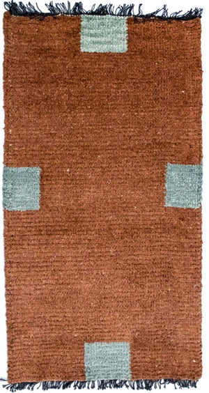 Nepal Teppich 140 x 70 cm - braun
