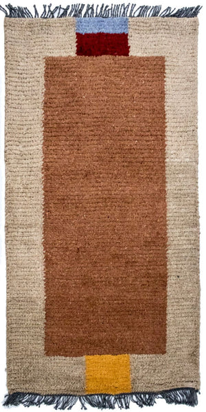 Nepal Teppich 140 x 70 cm - braun