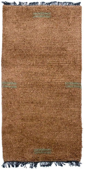 Nepal Teppich 140 x 70 cm - braun