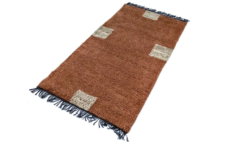 Nepal Teppich 140 x 70 cm - braun