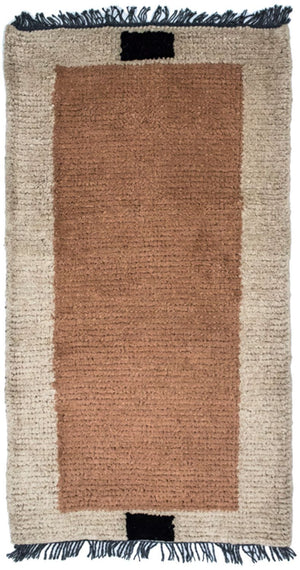 Nepal Teppich 140 x 70 cm - braun